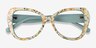 Superbloom Light Green Floral AcetateEyeglass Frames from EyeBuyDirect, Closed View