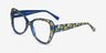 Superbloom Blue Floral AcetateEyeglass Frames from EyeBuyDirect, Angle View