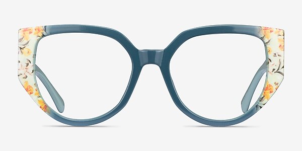 Dianthus Green Floral Acetate Eyeglass Frames