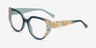 Dianthus Green Floral AcetateEyeglass Frames from EyeBuyDirect, Angle View