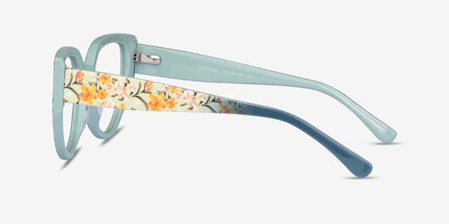 Dianthus Green Floral AcetateEyeglass Frames from EyeBuyDirect, Side View