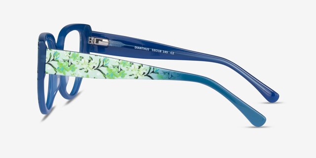Dianthus Blue Floral AcetateEyeglass Frames from EyeBuyDirect, Side View