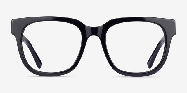 Snapdragon Black Floral AcetateEyeglass Frames from EyeBuyDirect, Front View