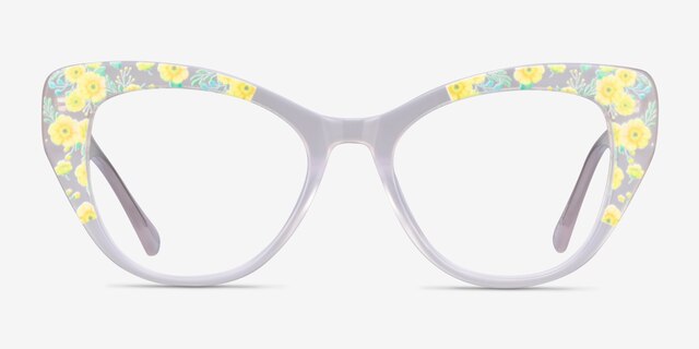 Thistle Clear Floral AcétateMontures de lunettes de vue d'EyeBuyDirect, Vue de Face