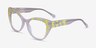 Thistle Clear Floral AcétateMontures de lunettes de vue d'EyeBuyDirect, Vue d'Angle