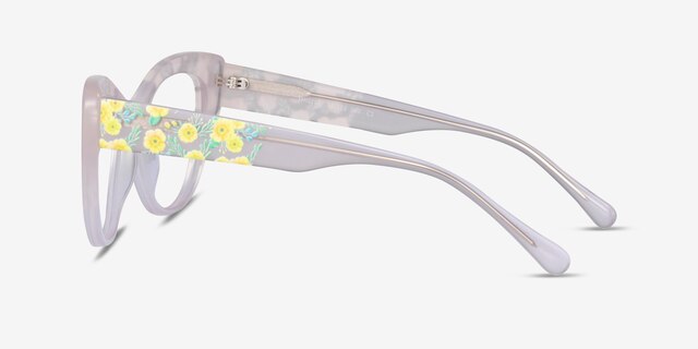 Thistle Clear Floral AcétateMontures de lunettes de vue d'EyeBuyDirect, Vue de Côté