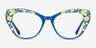 Thistle Blue Floral AcetateEyeglass Frames from EyeBuyDirect, Front View