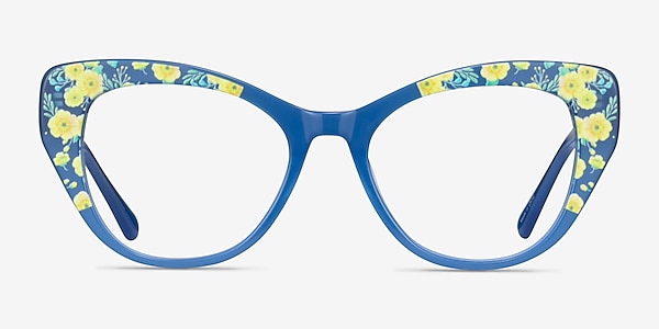 Thistle Blue Floral Acetate Eyeglass Frames