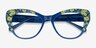 Thistle Blue Floral AcetateEyeglass Frames from EyeBuyDirect, Closed View