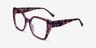Tulipa Red Floral AcétateMontures de lunettes de vue d'EyeBuyDirect, Vue d'Angle