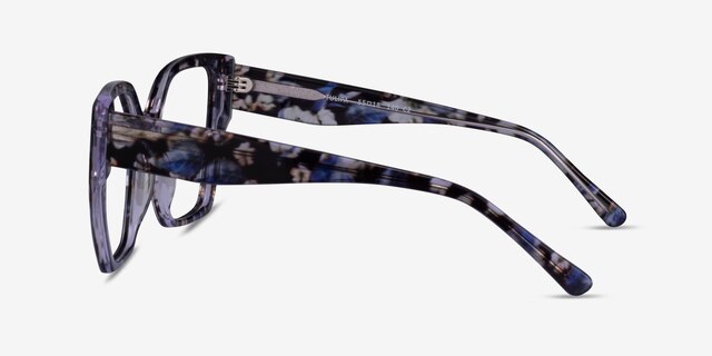 Tulipa Purple Floral AcetateEyeglass Frames from EyeBuyDirect, Side View