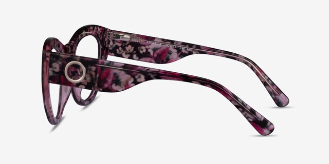 Angelica Red Floral AcetateEyeglass Frames from EyeBuyDirect, Side View