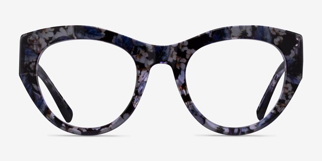 Angelica Purple Floral AcetateEyeglass Frames from EyeBuyDirect, Front View