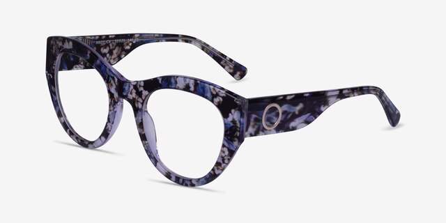 Angelica Purple Floral AcetateEyeglass Frames from EyeBuyDirect, Angle View