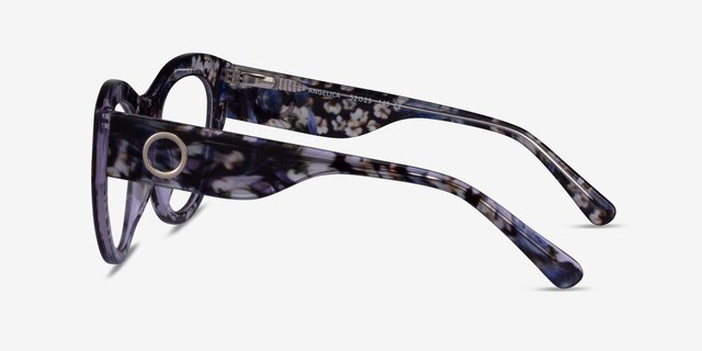 Angelica Purple Floral AcetateEyeglass Frames from EyeBuyDirect, Side View