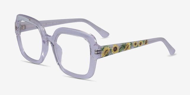 Seed Clear AcetateEyeglass Frames from EyeBuyDirect, Angle View