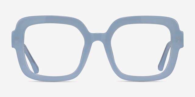 Seed Clear Blue AcetateEyeglass Frames from EyeBuyDirect, Front View
