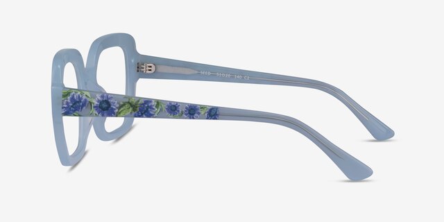 Seed Clear Blue AcetateEyeglass Frames from EyeBuyDirect, Side View