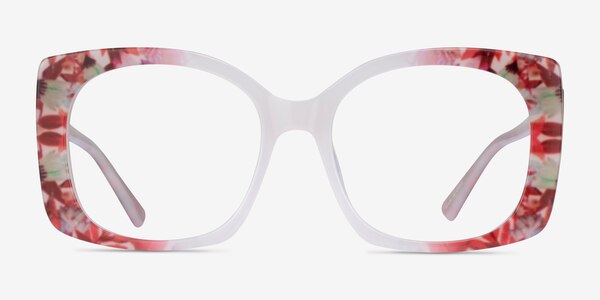 Amaryllis Red Floral Nude Acétate Montures de lunettes de vue