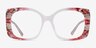 Amaryllis Red Floral Nude AcetateEyeglass Frames from EyeBuyDirect, Front View