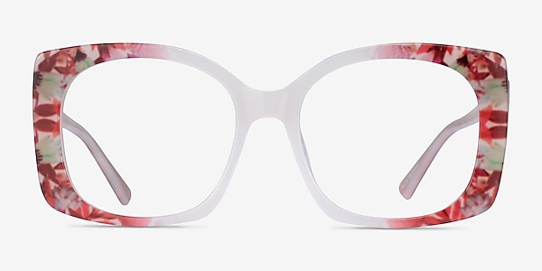 Amaryllis Red Floral Nude Acetate Eyeglass Frames