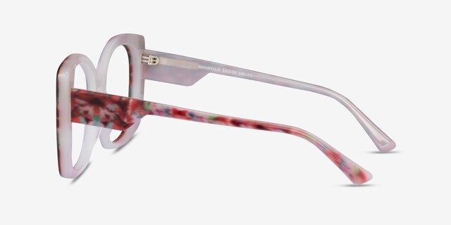 Amaryllis Red Floral Nude AcetateEyeglass Frames from EyeBuyDirect, Side View