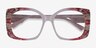 Amaryllis Red Floral Nude AcetateEyeglass Frames from EyeBuyDirect, Closed View