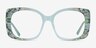 Amaryllis Green Floral Green AcetateEyeglass Frames from EyeBuyDirect, Front View