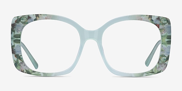 Amaryllis Green Floral Green Acetate Eyeglass Frames
