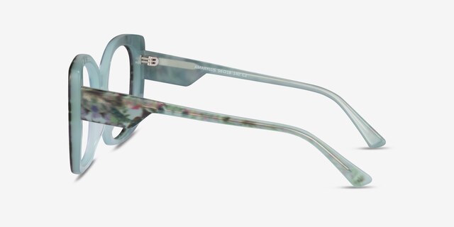 Amaryllis Green Floral Green AcetateEyeglass Frames from EyeBuyDirect, Side View