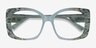 Amaryllis Green Floral Green AcetateEyeglass Frames from EyeBuyDirect, Closed View