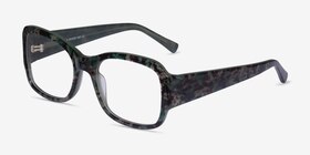Viola Rectangle Green Floral Glasses for Women | EyeBuyDirect