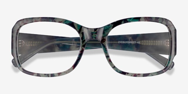 Viola Green Floral AcetateEyeglass Frames from EyeBuyDirect, Closed View