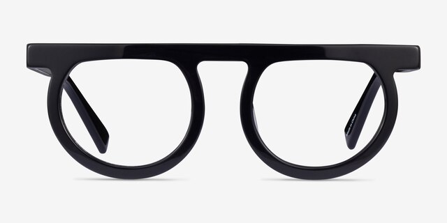 Theorem Black AcetateEyeglass Frames from EyeBuyDirect, Front View