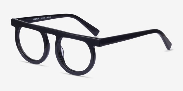 Theorem Black AcetateEyeglass Frames from EyeBuyDirect, Angle View