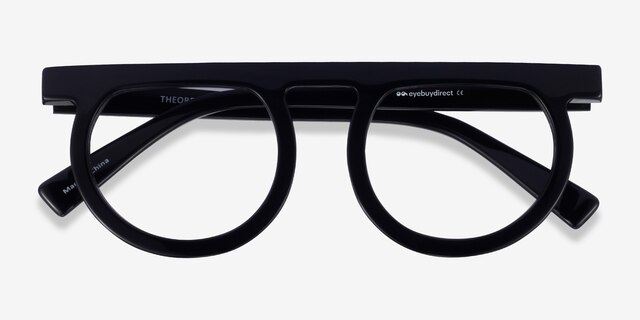 Theorem Black AcetateEyeglass Frames from EyeBuyDirect, Closed View
