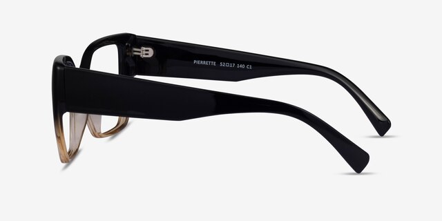 Pierrette Black Clear Brown PlasticEyeglass Frames from EyeBuyDirect, Side View