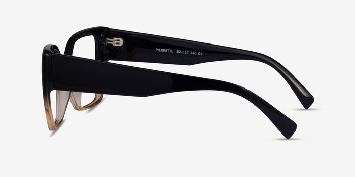 Pierrette Black Clear Brown Plastic Eyeglass Frames from EyeBuyDirect