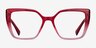 Pierrette Clear Pink PlasticEyeglass Frames from EyeBuyDirect, Front View