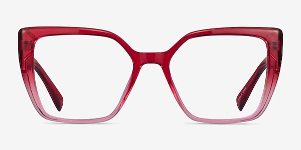 Pierrette Clear Pink Plastic Eyeglass Frames