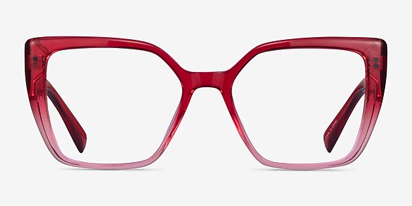 Pierrette Clear Pink Plastique Montures de lunettes de vue