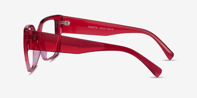 Pierrette Clear Pink PlasticEyeglass Frames from EyeBuyDirect, Side View