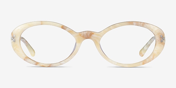 Jetta Light Gold Floral Acetate Eyeglass Frames