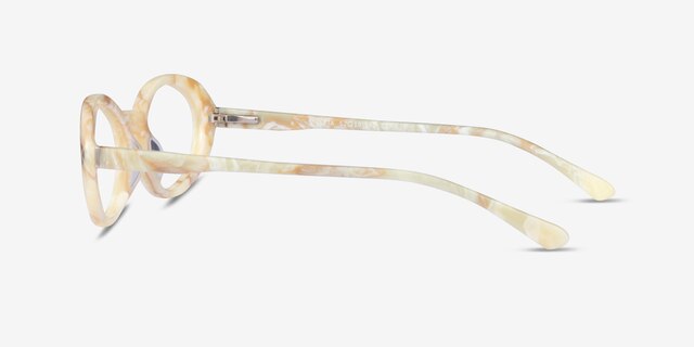 Jetta Light Gold Floral AcetateEyeglass Frames from EyeBuyDirect, Side View