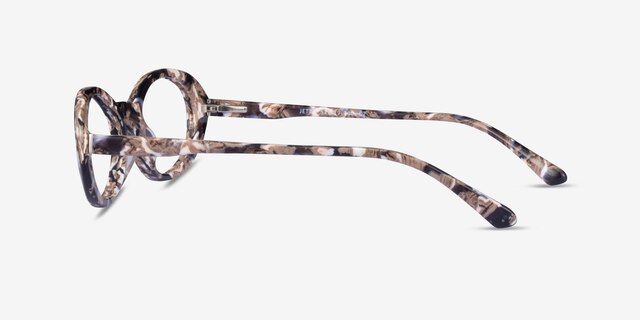Jetta Brown Gold Floral AcetateEyeglass Frames from EyeBuyDirect, Side View