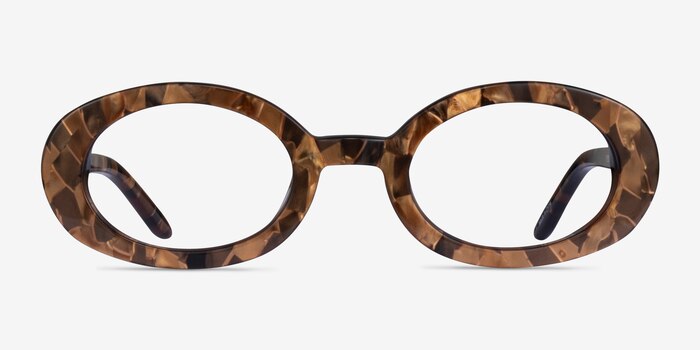Gaia Brown Floral Acetate Eyeglass Frames from EyeBuyDirect