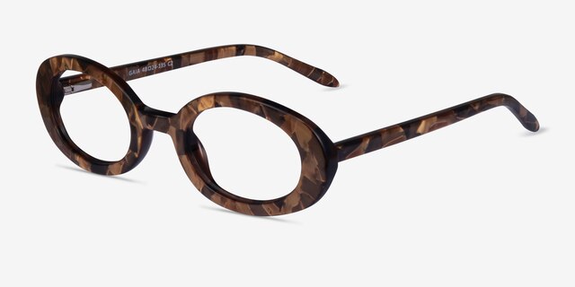 Gaia Brown Floral AcetateEyeglass Frames from EyeBuyDirect, Angle View