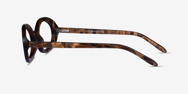Gaia Brown Floral AcetateEyeglass Frames from EyeBuyDirect, Side View