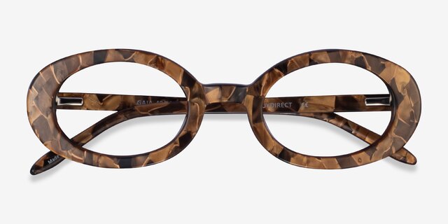 Gaia Brown Floral AcetateEyeglass Frames from EyeBuyDirect, Closed View