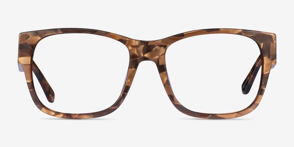 Gemma Brown Floral Acetate Eyeglass Frames